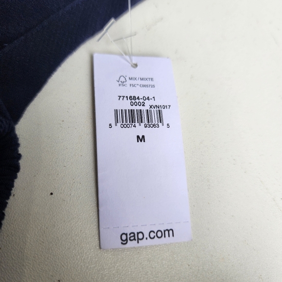 NWT Gap Navy Blue V-Neck Long Sleeve Shift Dress Boho Minimalist Style Ruffle M - Picture 10 of 11